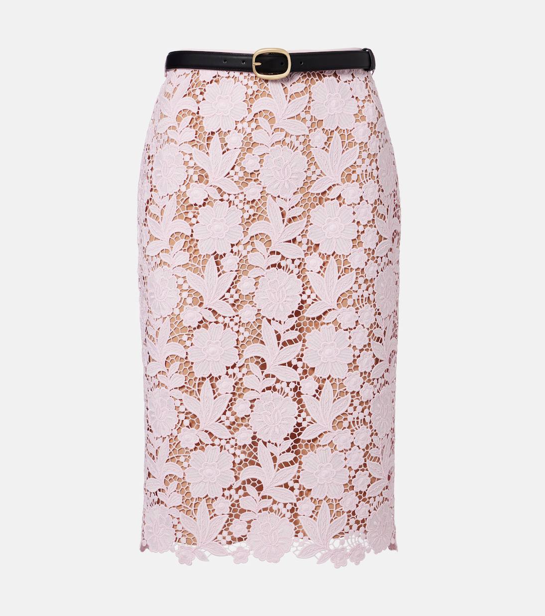 SP Yellow Lace Shirt | Pink Midi Skirt