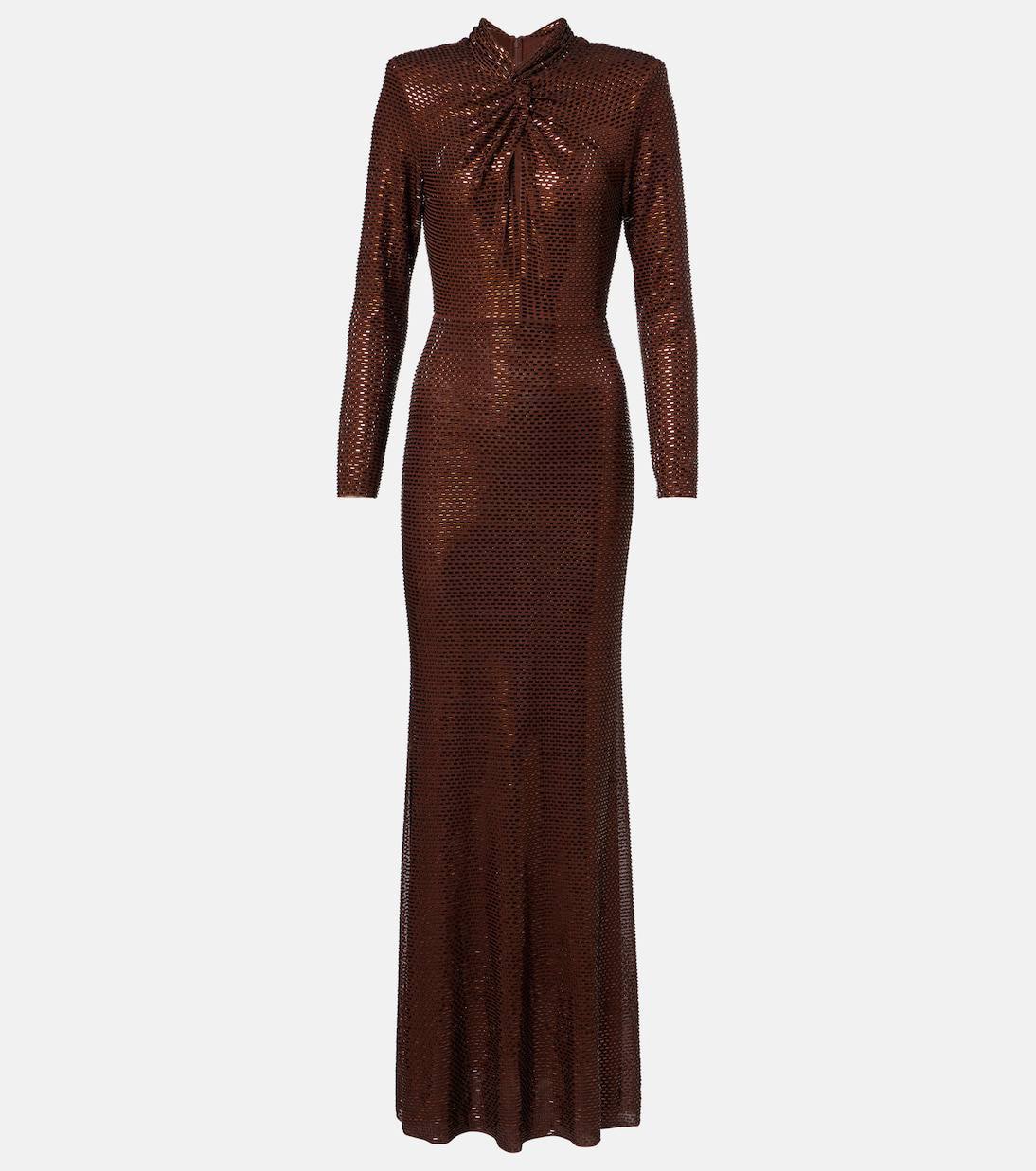 SP Brown Rhinestone Midi Dress