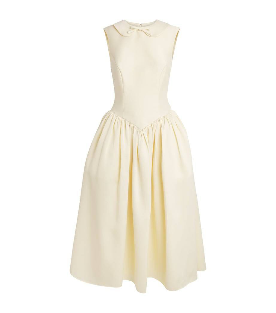 SP Yellow Taffeta Collared Midi Dress