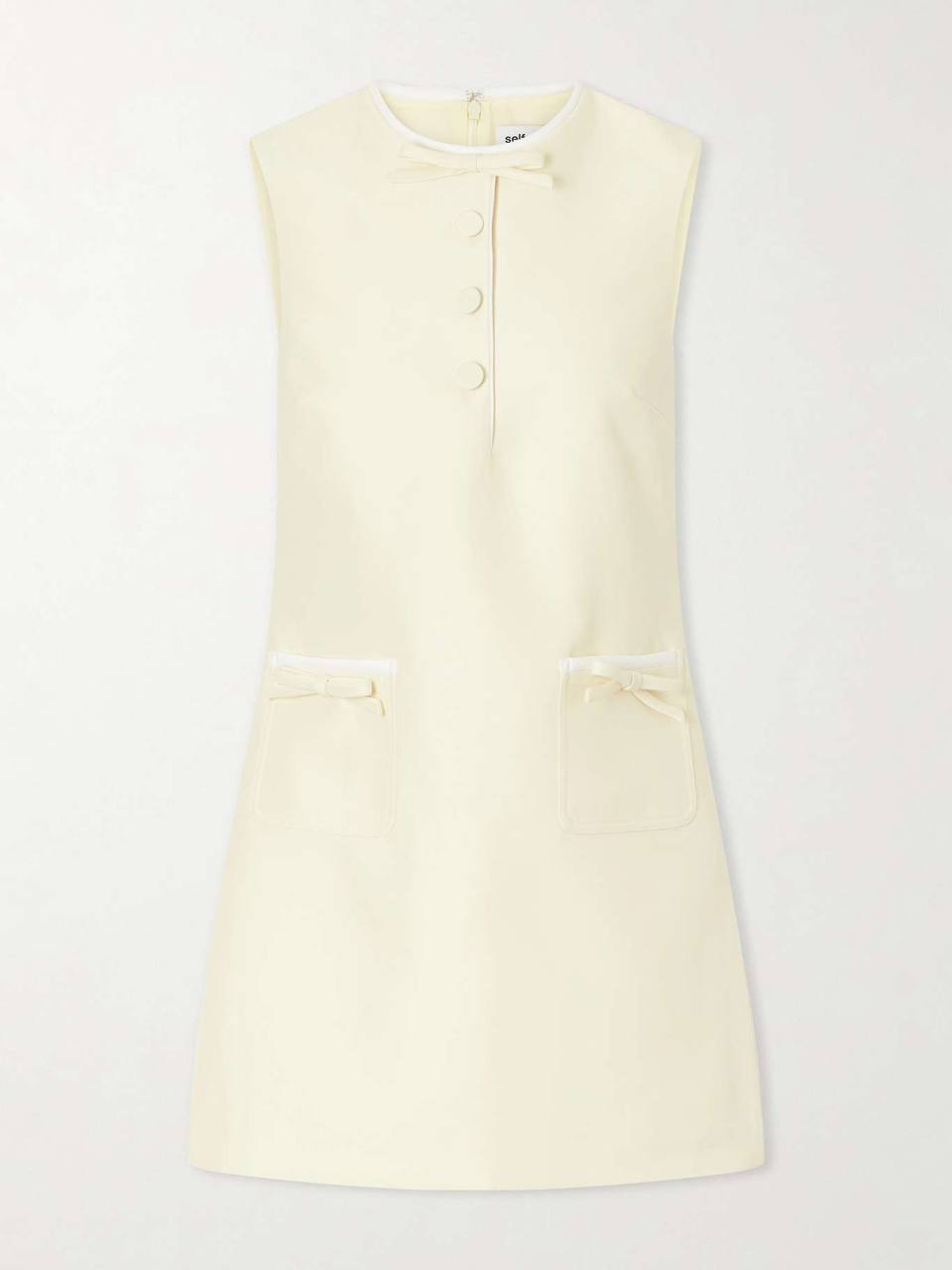 SP Yellow Taffeta Bow Sleeveless Shift Mini Dress