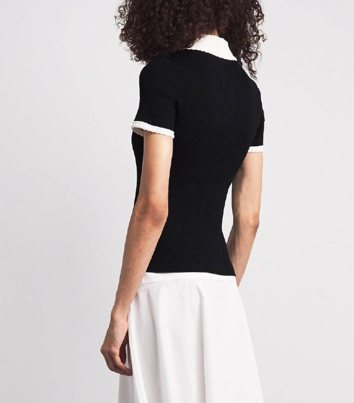 MJ Rib-Knit Polo Shirt