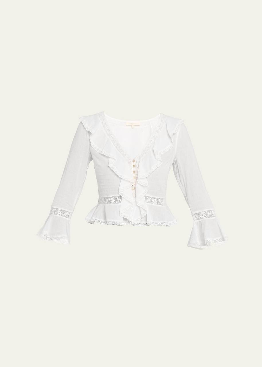 LSF Olenna Cotton Victorian Ruffle Top