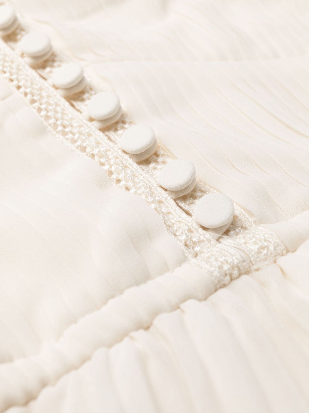 SP Cream Chiffon Lace Tiered Mini Dress