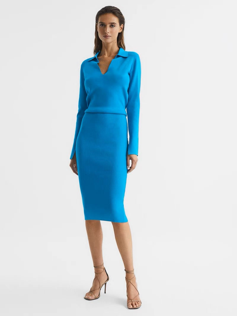 FEW! RS Elaina Rib-Knitted Midi Dress