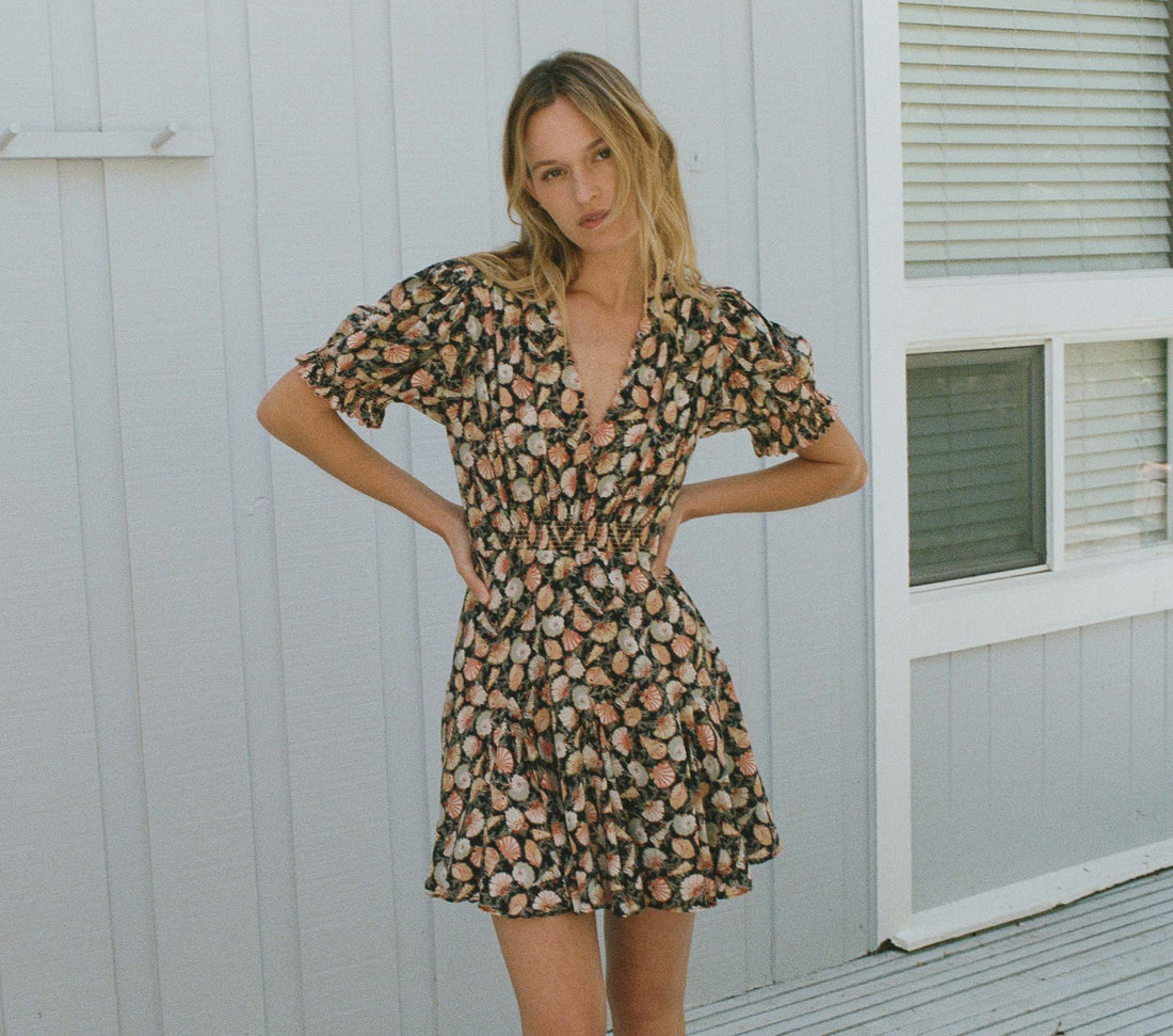 DN Serra Puff Sleeve Silk Mini Dress