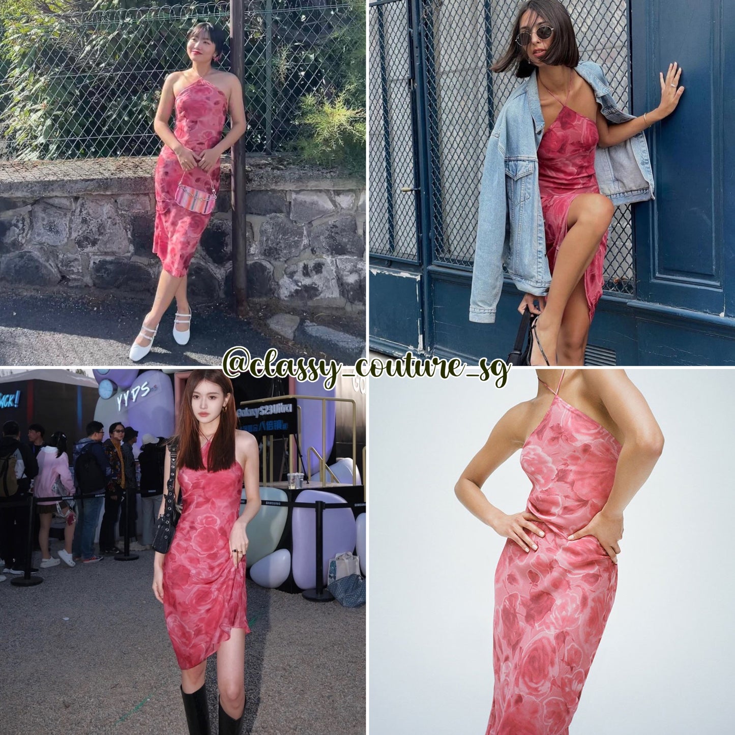 RP Electra Halter Midi Dress in Crush Pink
