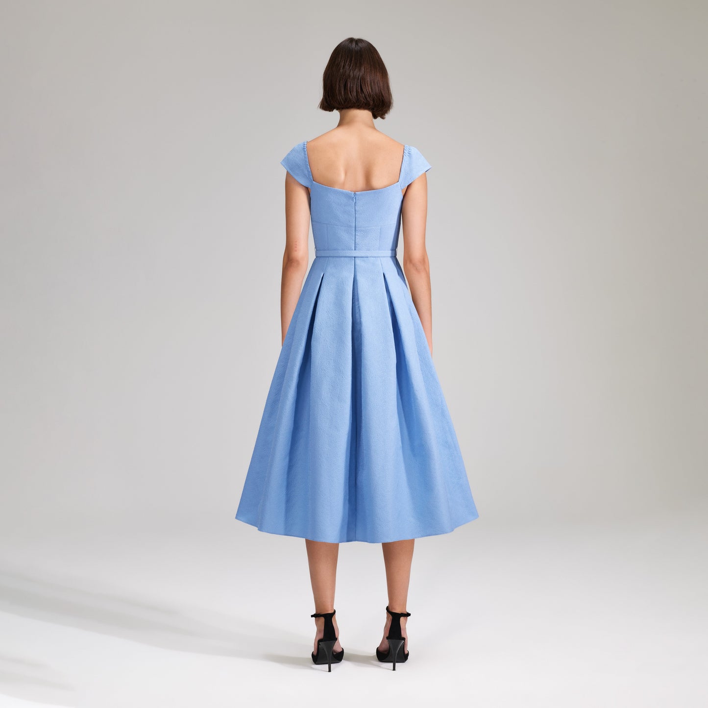 SP Blue Taffeta Midi Dress