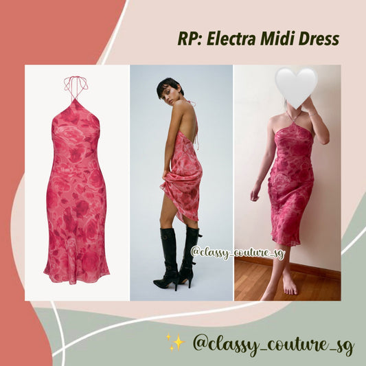 RP Electra Halter Midi Dress in Crush Pink