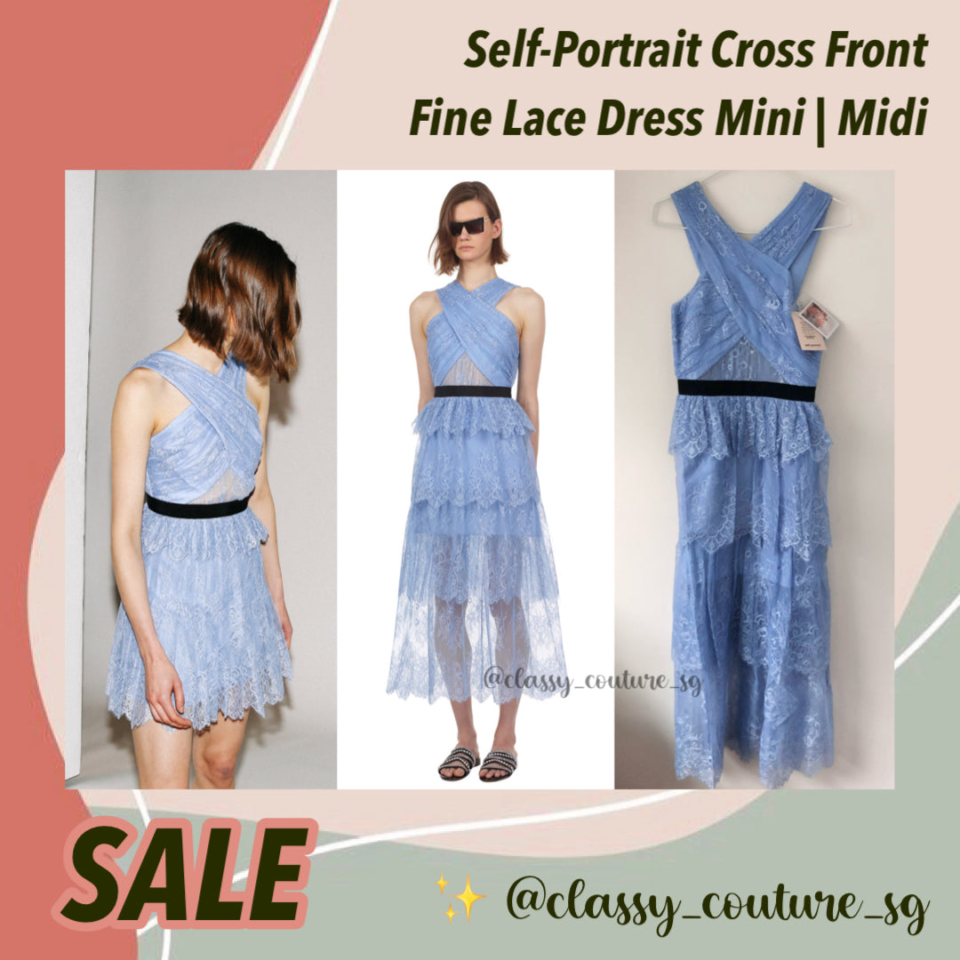 SALE! SP Cross Front Fine Lace Dress Mini | Midi