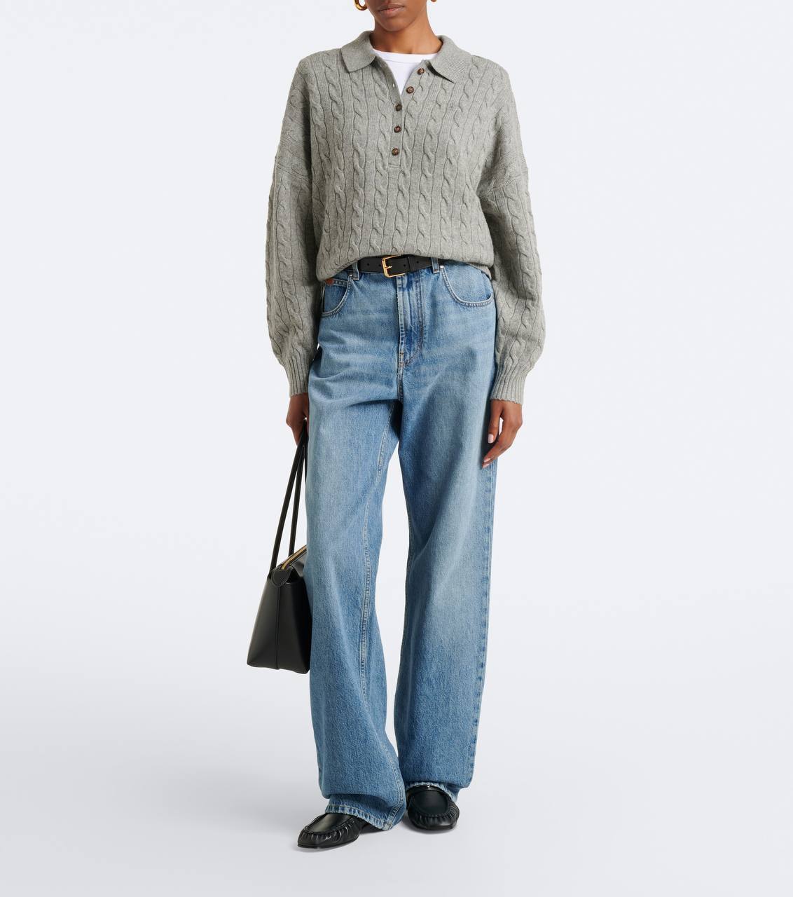 Cable Wool-Cashmere Polo-Collar Jumper - Image 14