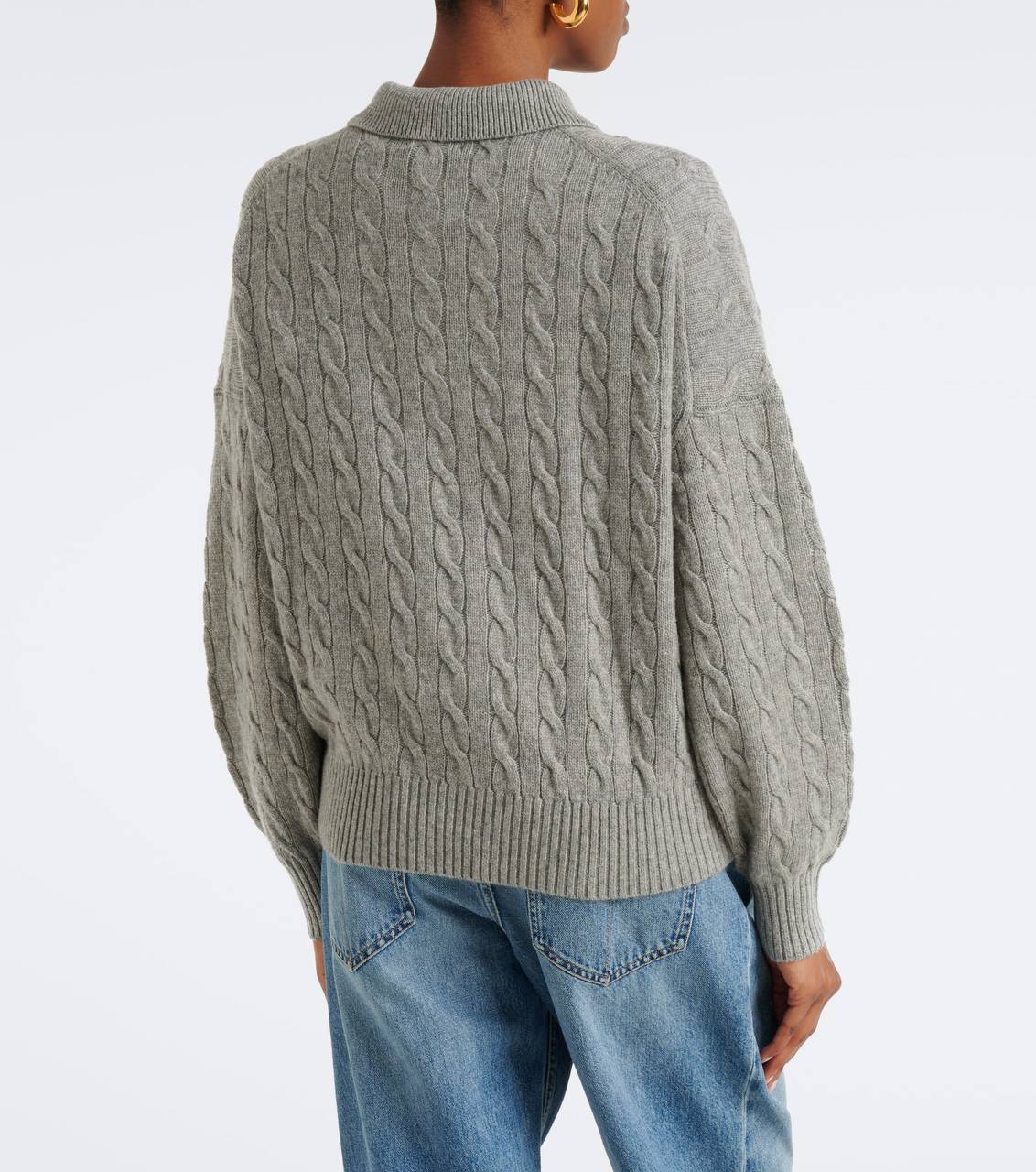 Cable Wool-Cashmere Polo-Collar Jumper - Image 15