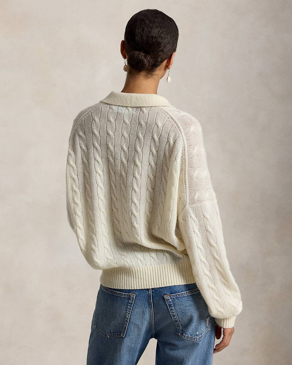 Cable Wool-Cashmere Polo-Collar Jumper - Image 5