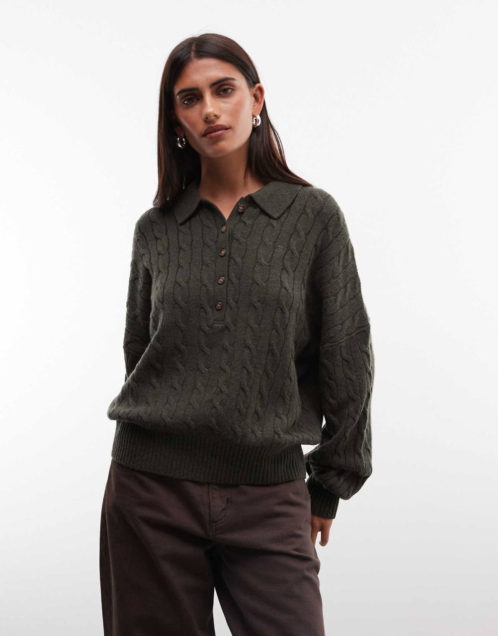 Cable Wool-Cashmere Polo-Collar Jumper - Image 7