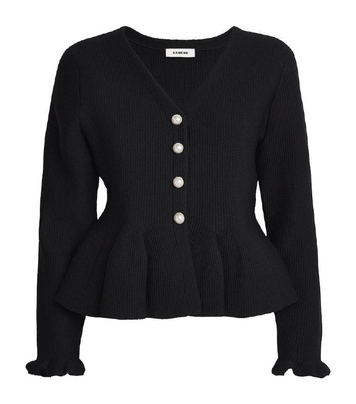 SD Peplum Pearl Buttoned Cardigan