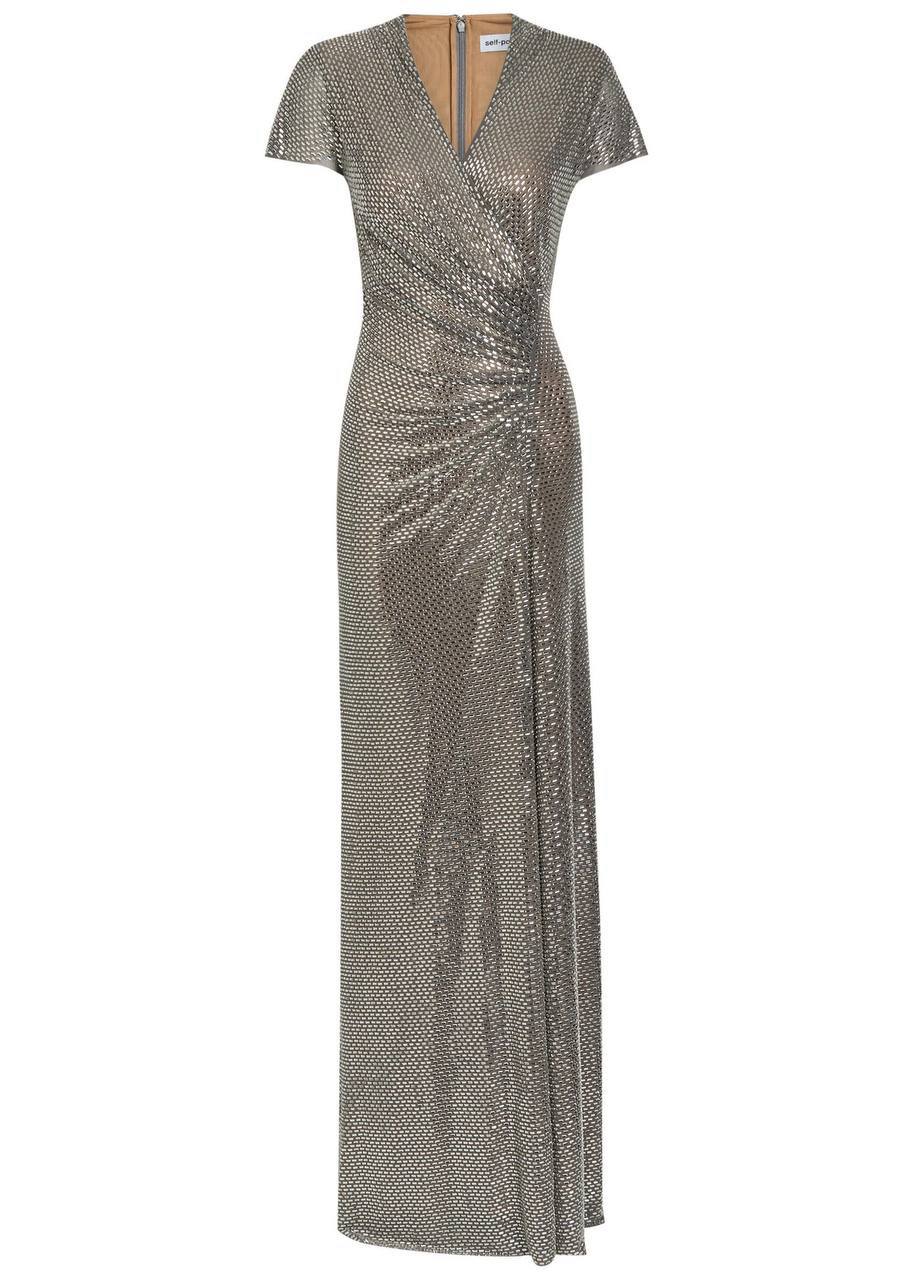 SP Silver Sequin Evening Gown