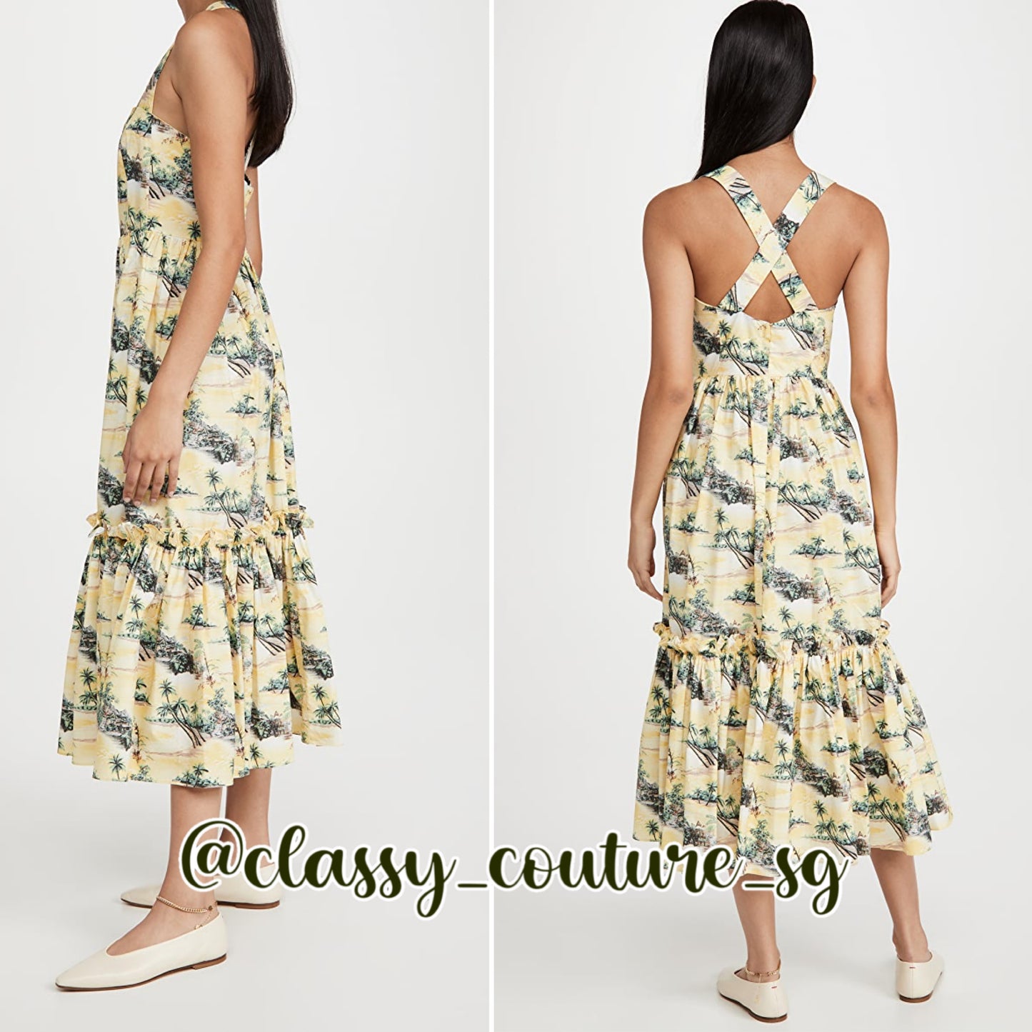 CC Julia Cotton Midi Dress in Hawaiian Yellow