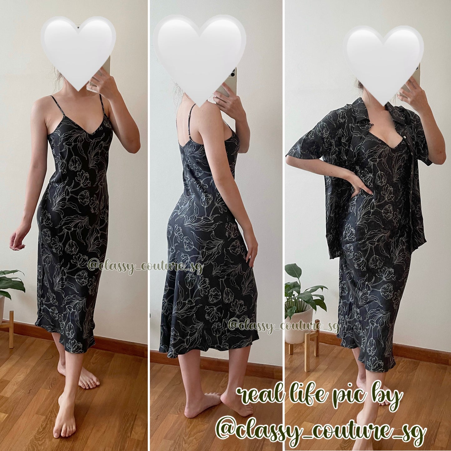 SL 90s Slip Midi Dress Tulip: White | Black | Red