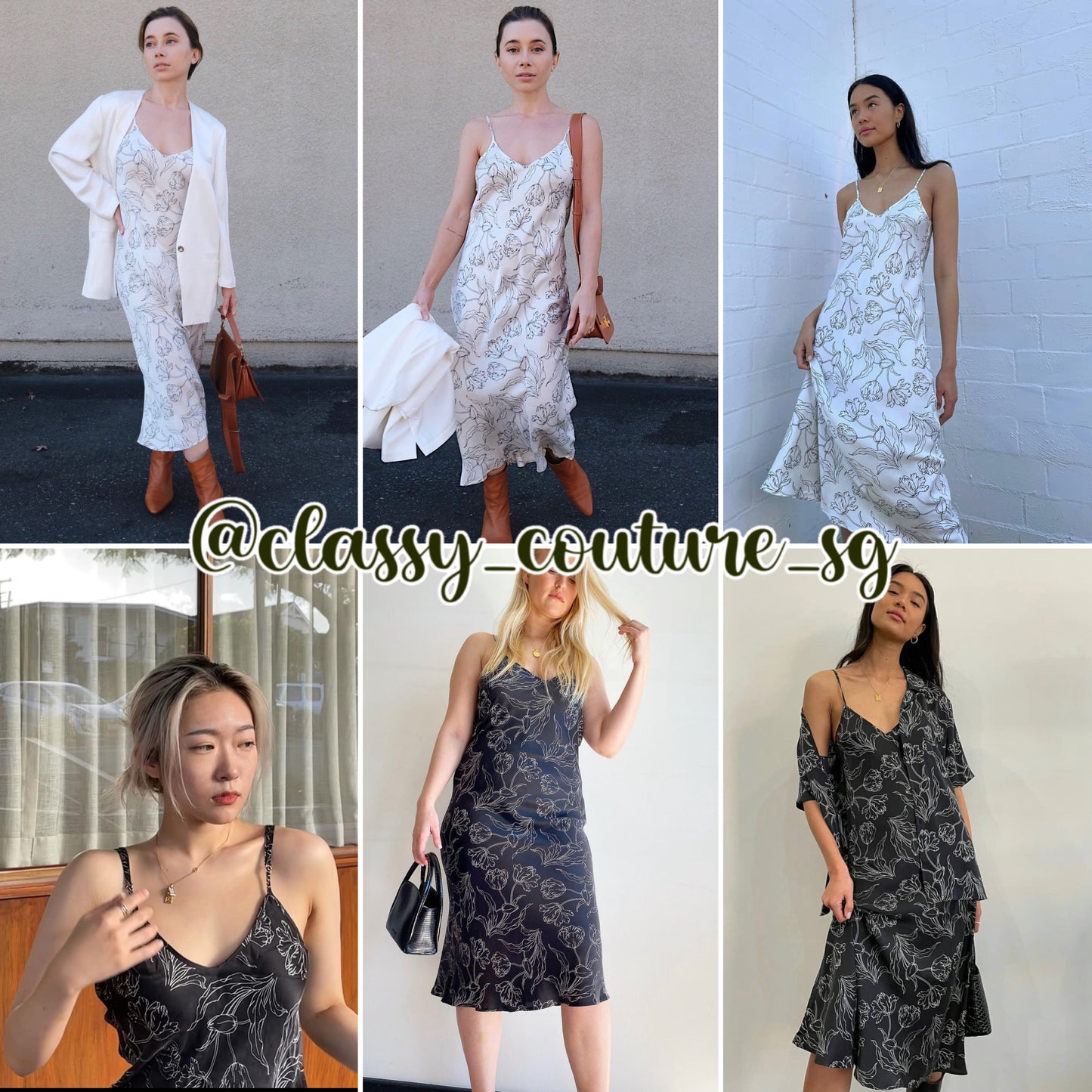 SL 90s Slip Midi Dress Tulip: White | Black | Red