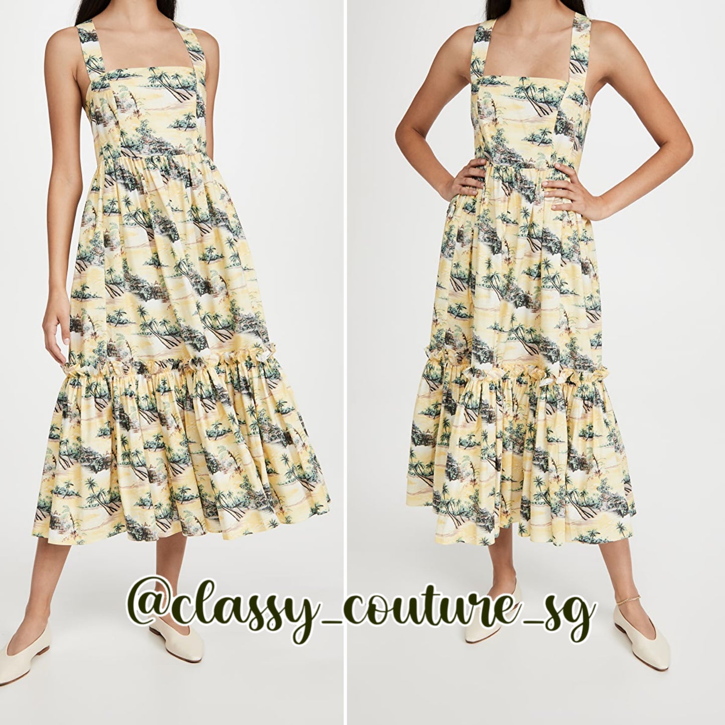 CC Julia Cotton Midi Dress in Hawaiian Yellow