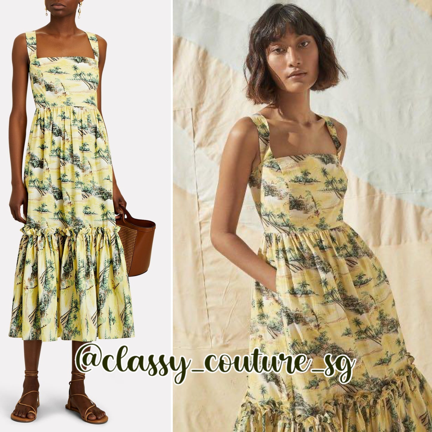 CC Julia Cotton Midi Dress in Hawaiian Yellow