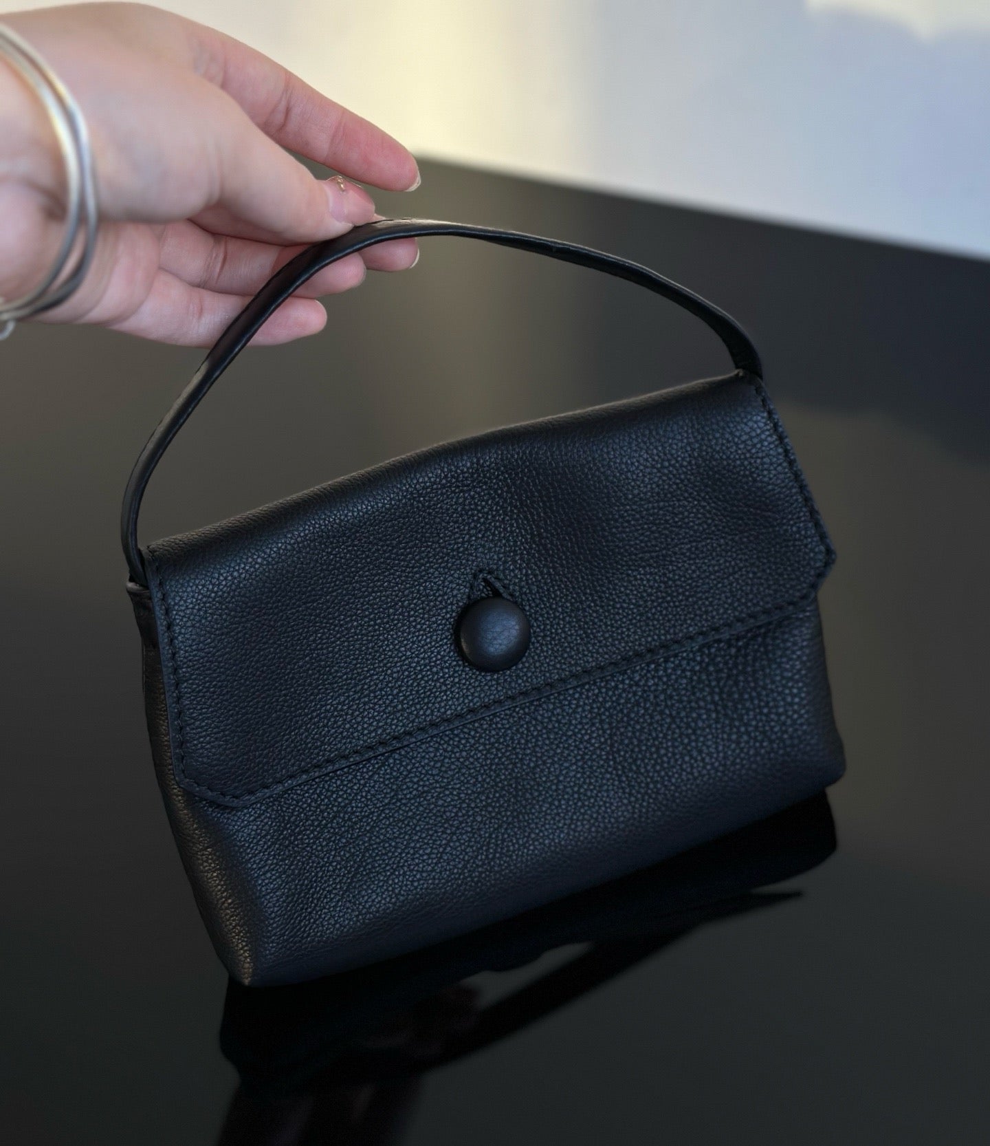 TR Sally Textured-Calfskin Leather Mini Bag