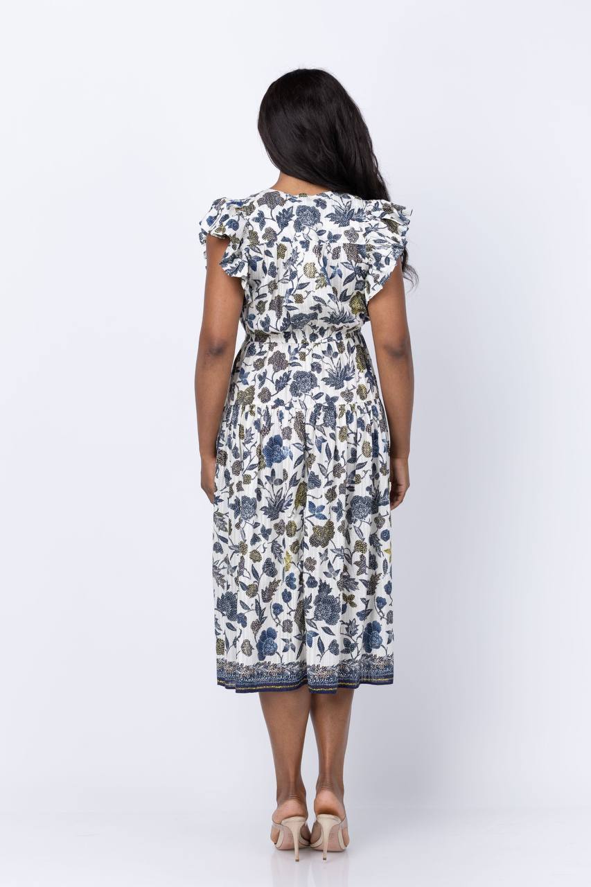 UJ Kairi Flutter Sleeve Midi Dress