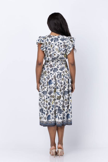UJ Kairi Flutter Sleeve Midi Dress