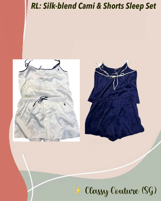 RL Silk-blend Cami & Shorts Contrast Sleep Lounge Set