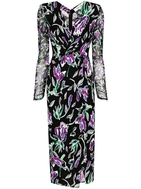 DVF Vivienne Floral Midi Dress