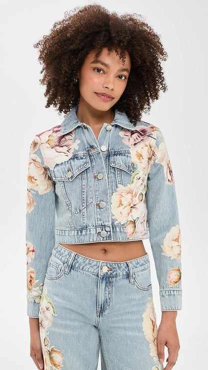 AO Chloe Embroidered Denim Jacket | Amazing Embroidered Jeans | Evan Appliqué Oversized Tee Shirt | Cotton Set