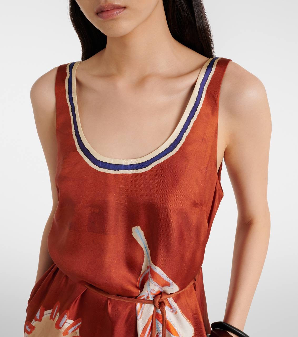 ALM Soleil D'amour Sleeveless Silk Midi Dress