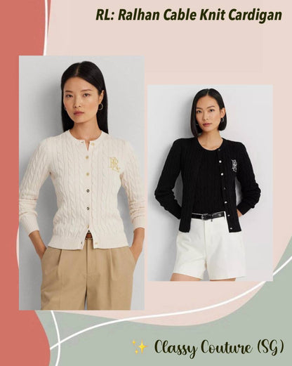 RL Ralhan Cable Knit Cotton Cardigan