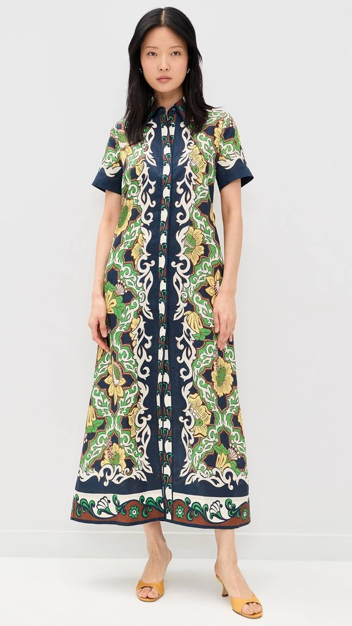 ALM Liana Linen Midi Dress Shirtdress