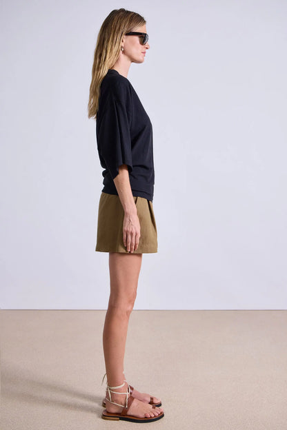 AA Bari Short Cotton-Linen High-Waist Shorts