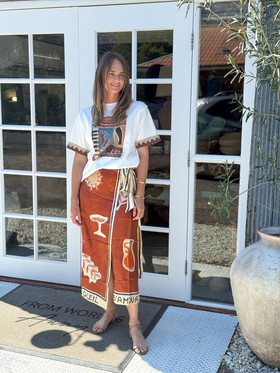 ALM Soleil D'Amour Printed Silk-Twill Shirt | Pant | Skirt | Set