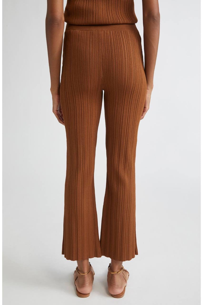 VB Dax Seashell Knit Vest | Massaro Pants | Viscose-blend Dark Whiskey Set