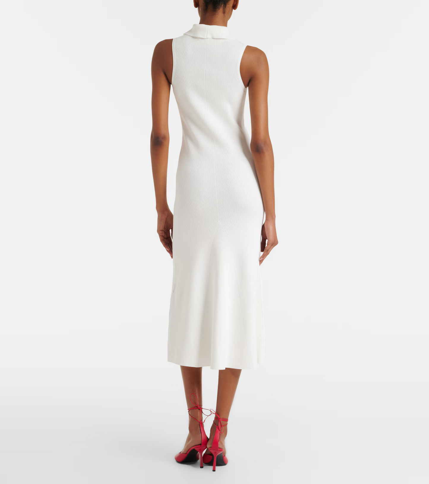 2 Colors! VB Mira Quarter-zip Stretch-viscose Midi Dress in Black & White