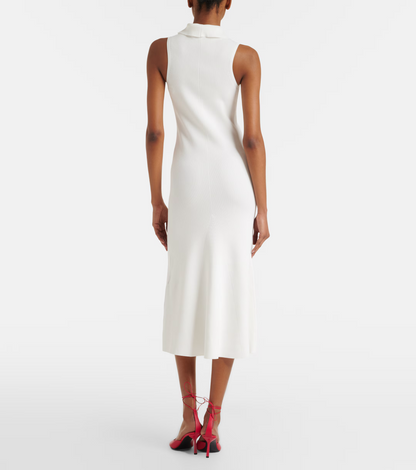 2 Colors! VB Mira Quarter-zip Stretch-viscose Midi Dress in Black & White