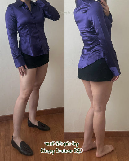 4 Colors! Raya Fitted Silk Shirt Blouse