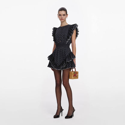 SP Black Polka Dot Frill Mini Dress