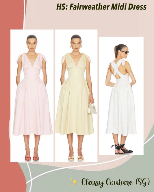 HS Fairweather Cotton Ribbon-strap Midi Dress