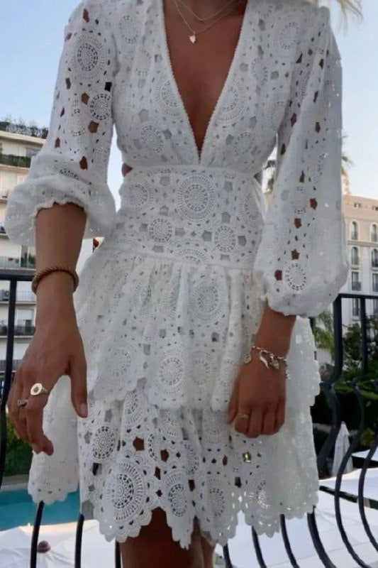 MJ Rivajia Embroidered Side Cutout Dress