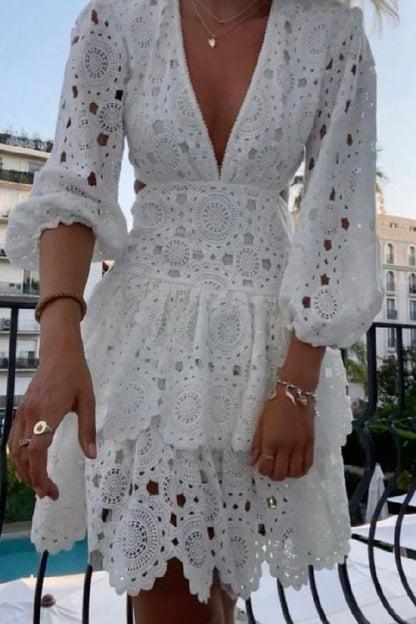 MJ Rivajia Embroidered Side Cutout Dress