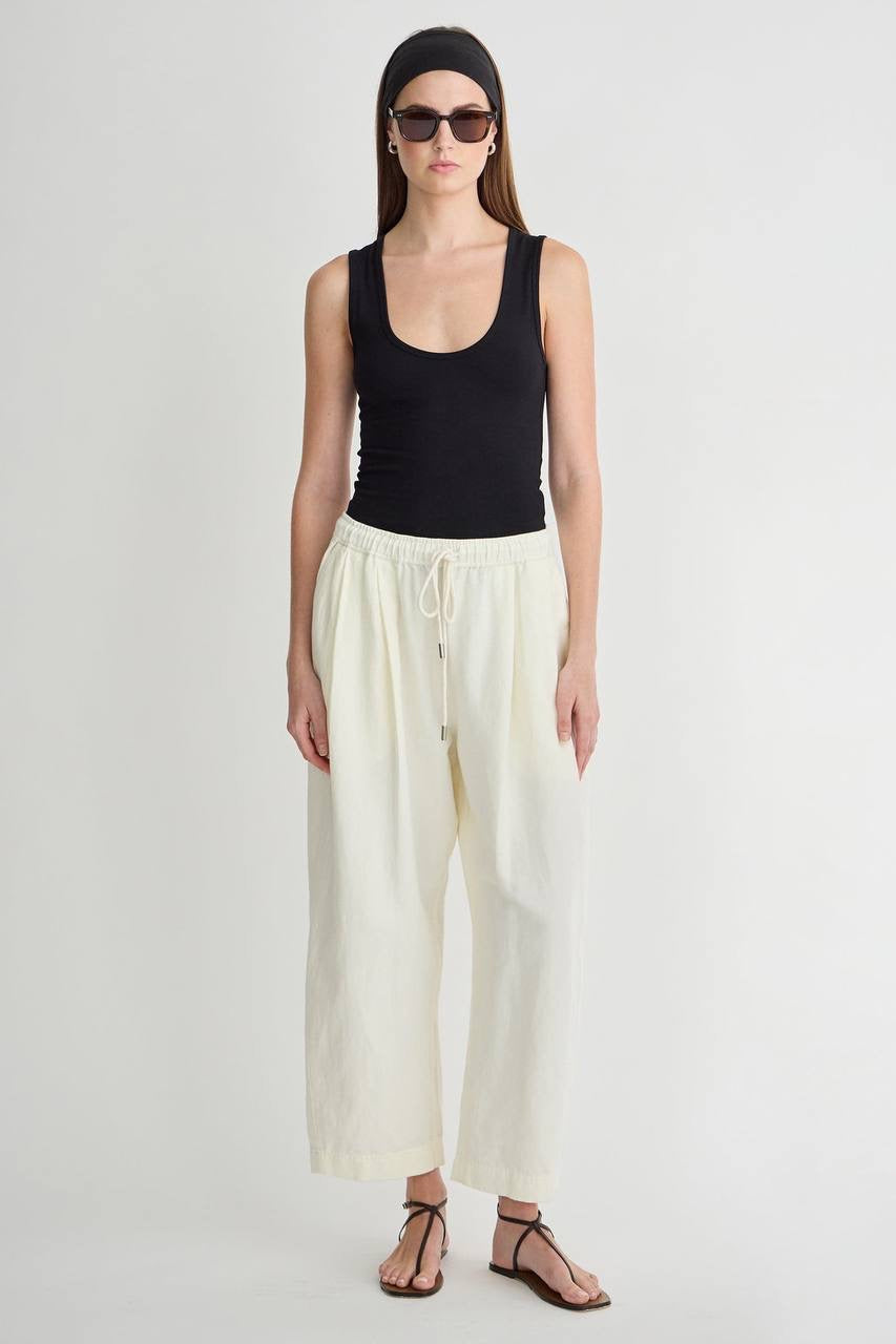 AA Everyday Pull-On Cotton-Linen Jogger Pants