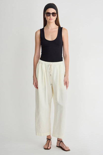 AA Everyday Pull-On Cotton-Linen Jogger Pants