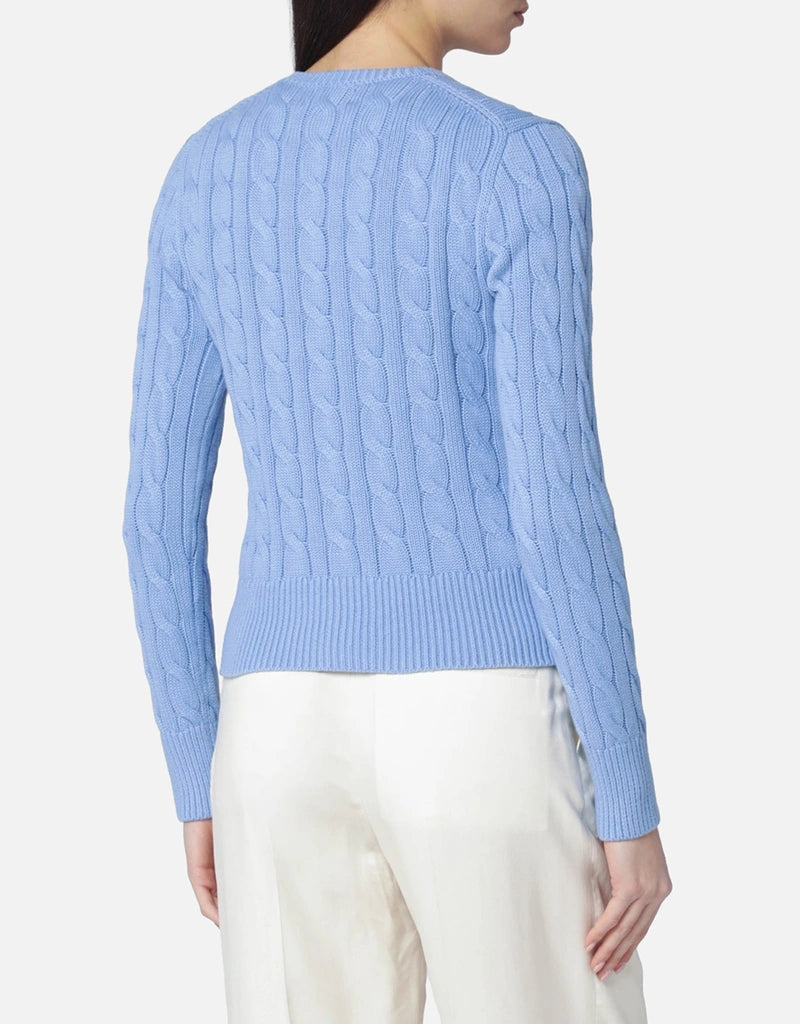 5 Colors! RL Cotton Cable Knit Crewneck Cardigan
