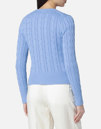 5 Colors! RL Cotton Cable Knit Crewneck Cardigan