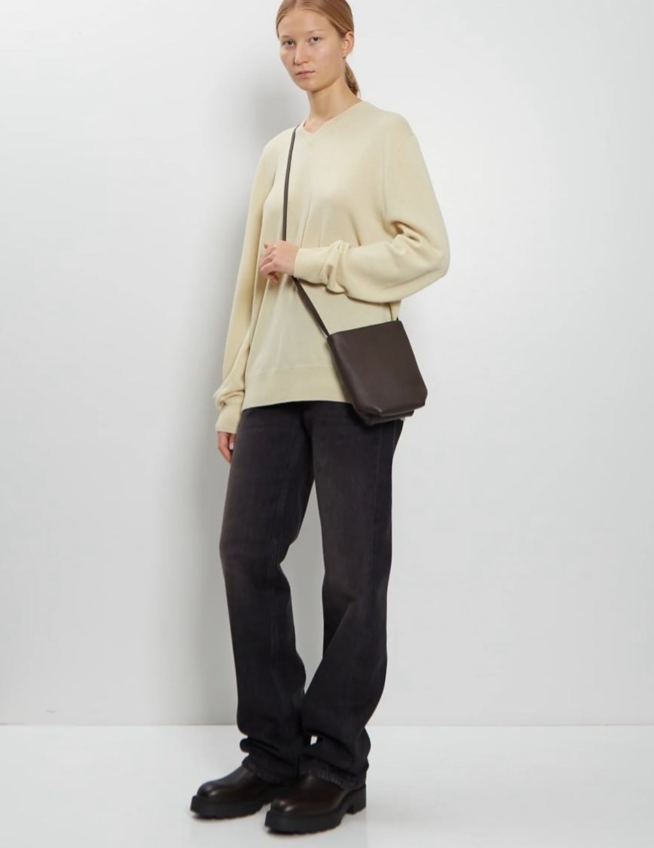TR N/S Park Crossbody Grained Calfskin Leather Bag