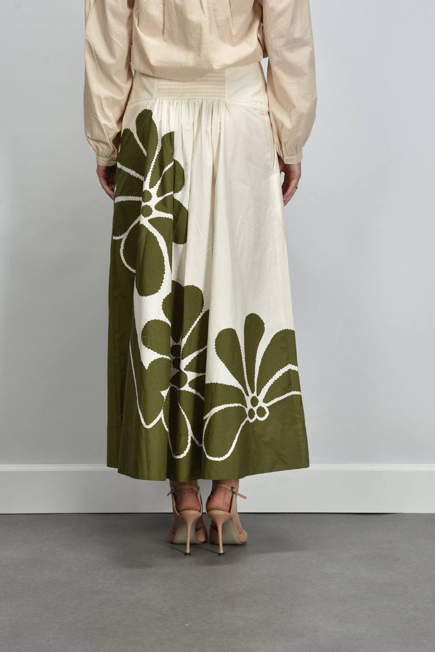 FR Palermo Botanical Cotton Midi Skirt