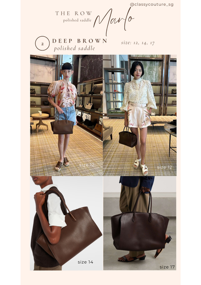 4 Colors! TR Marlo 12/14/17 Bag in Polished Saddle Calfskin Leather